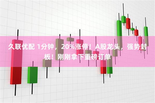 久联优配 1分钟，20%涨停！A股龙头，强势封板！刚刚拿下重磅订单